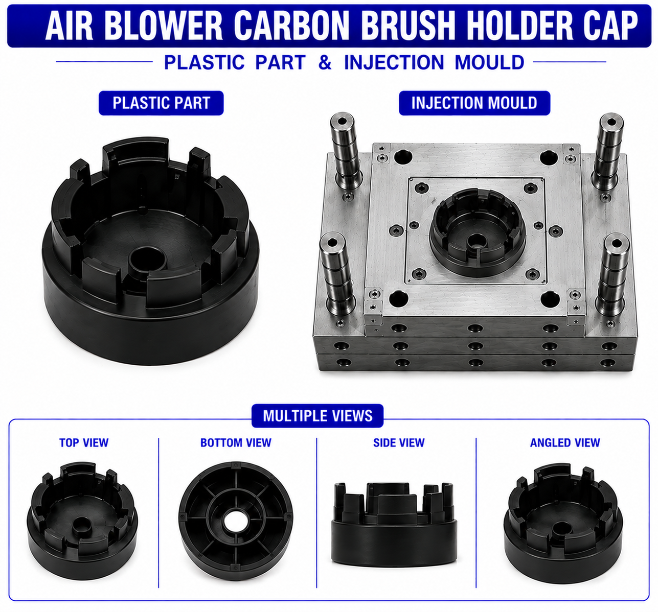 Air Blower Plastic Carbon Brush Holder Cap Mould and Moulding Services